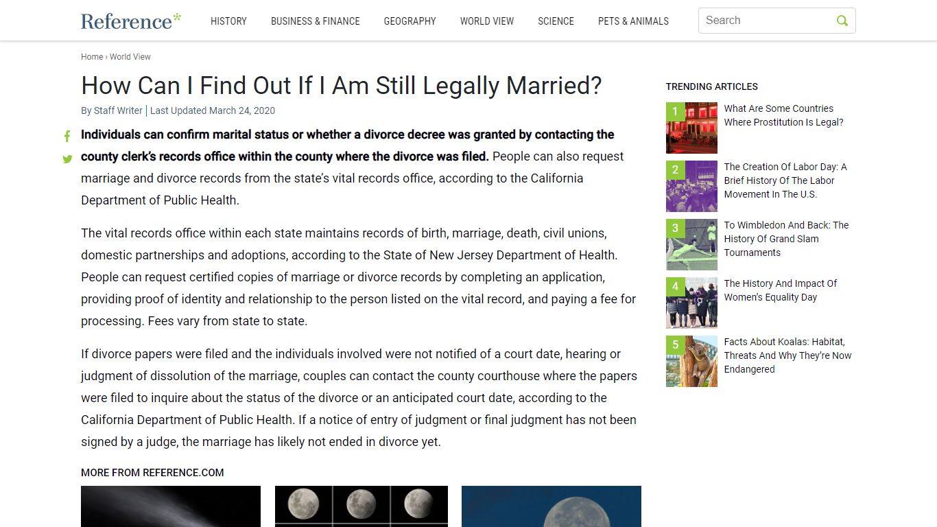 How Can I Find Out If I Am Still Legally Married? - Reference.com